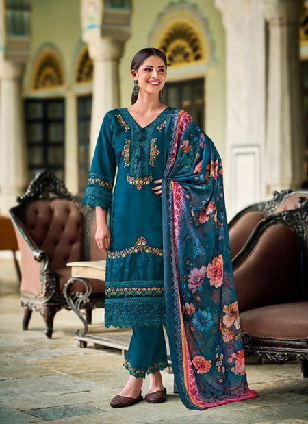 Hazel By Belliza Roman Silk Embroidery Wholesale Dress Material Suppliers In Mumbai